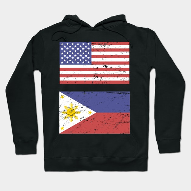 United States Flag & Philippines Flag Hoodie by Wizardmode